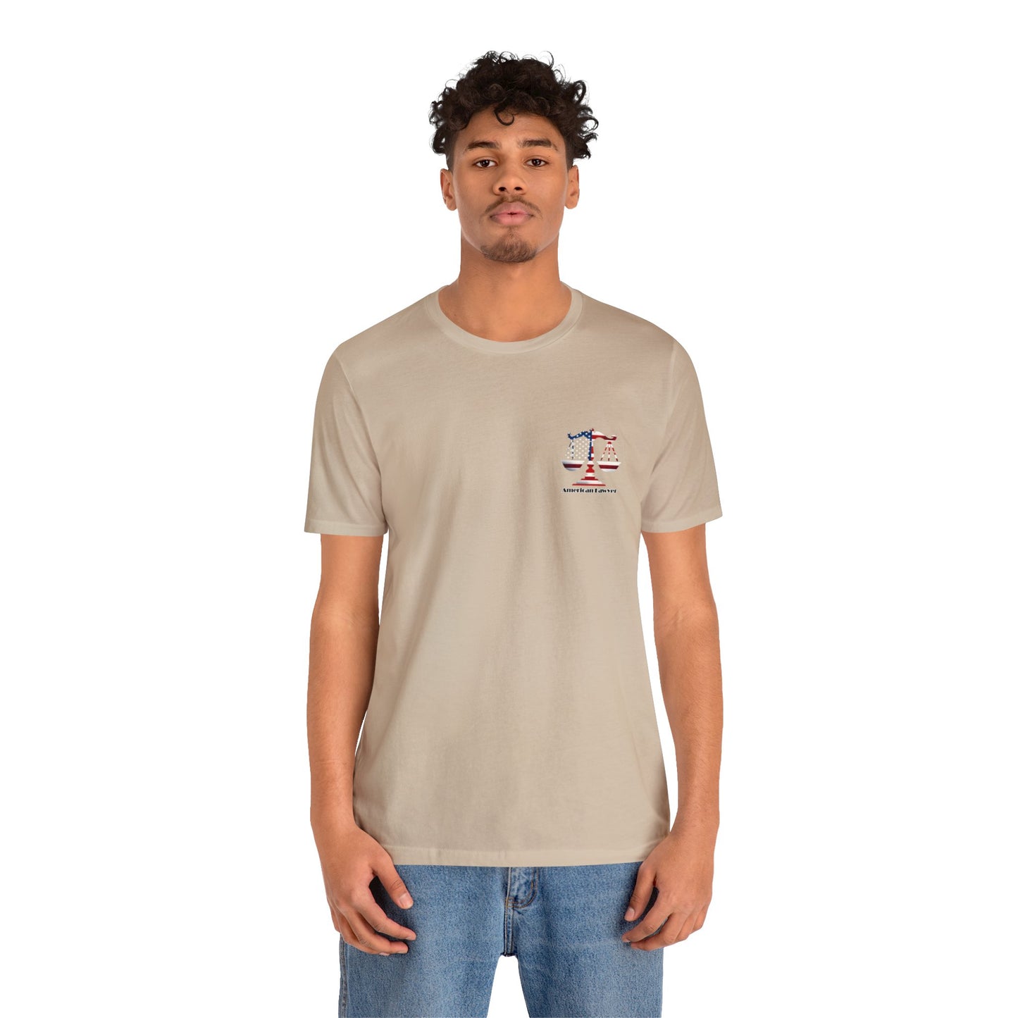 Red, White and Blue Scales of Justice- Unisex Jersey Short Sleeve Tee