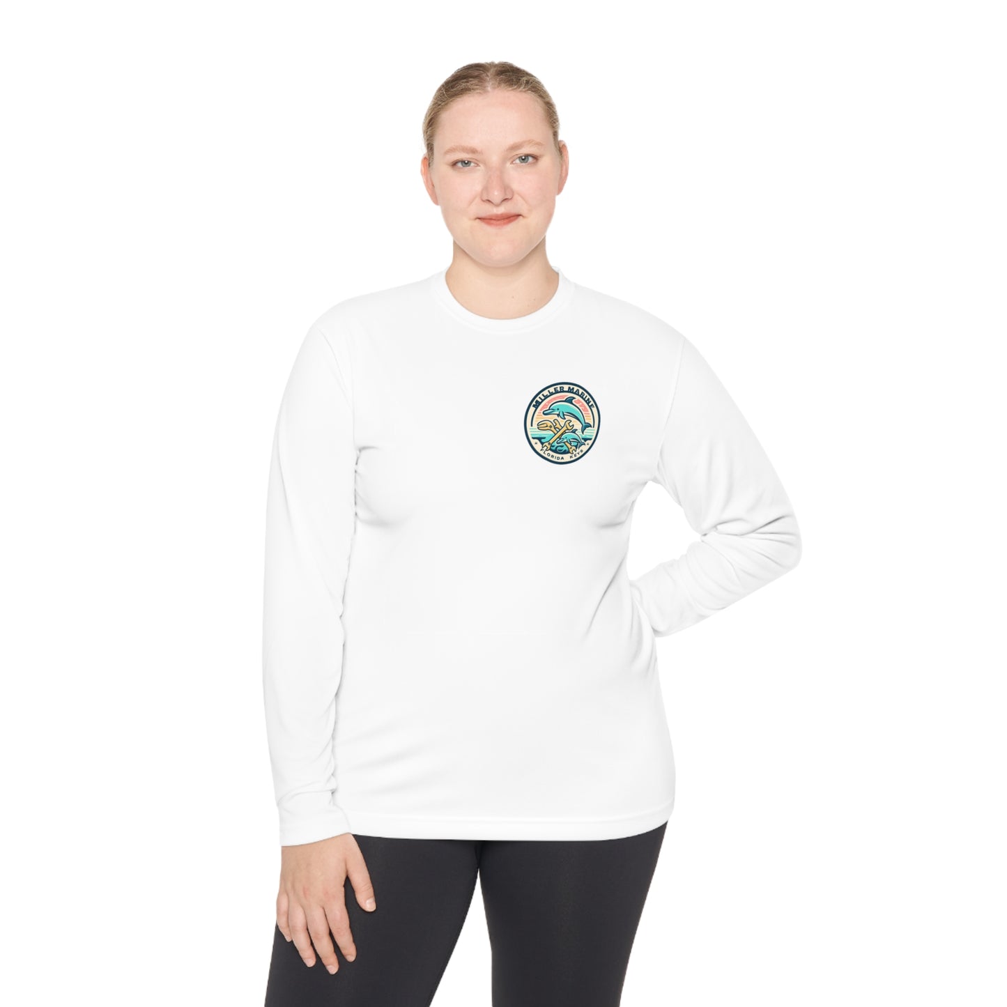 Vintage Feel Miller Marine - Dolphin Jump - Unisex Lightweight Long Sleeve Tee