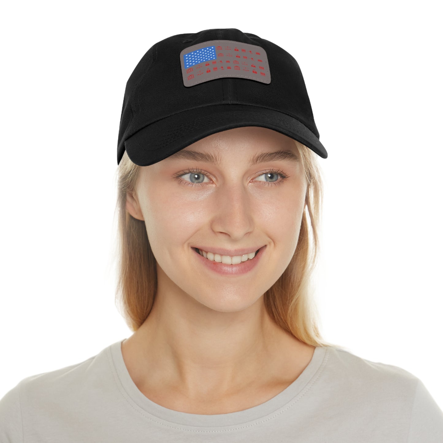 American Lawyer Dad Hat with Leather Patch (Rectangle)