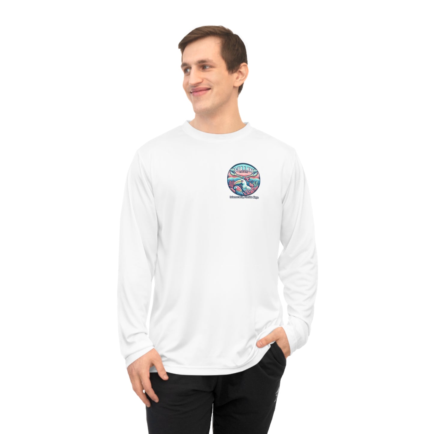 Unisex Performance Long Sleeve Shirt- Vintage Performance Pastel Pelicans