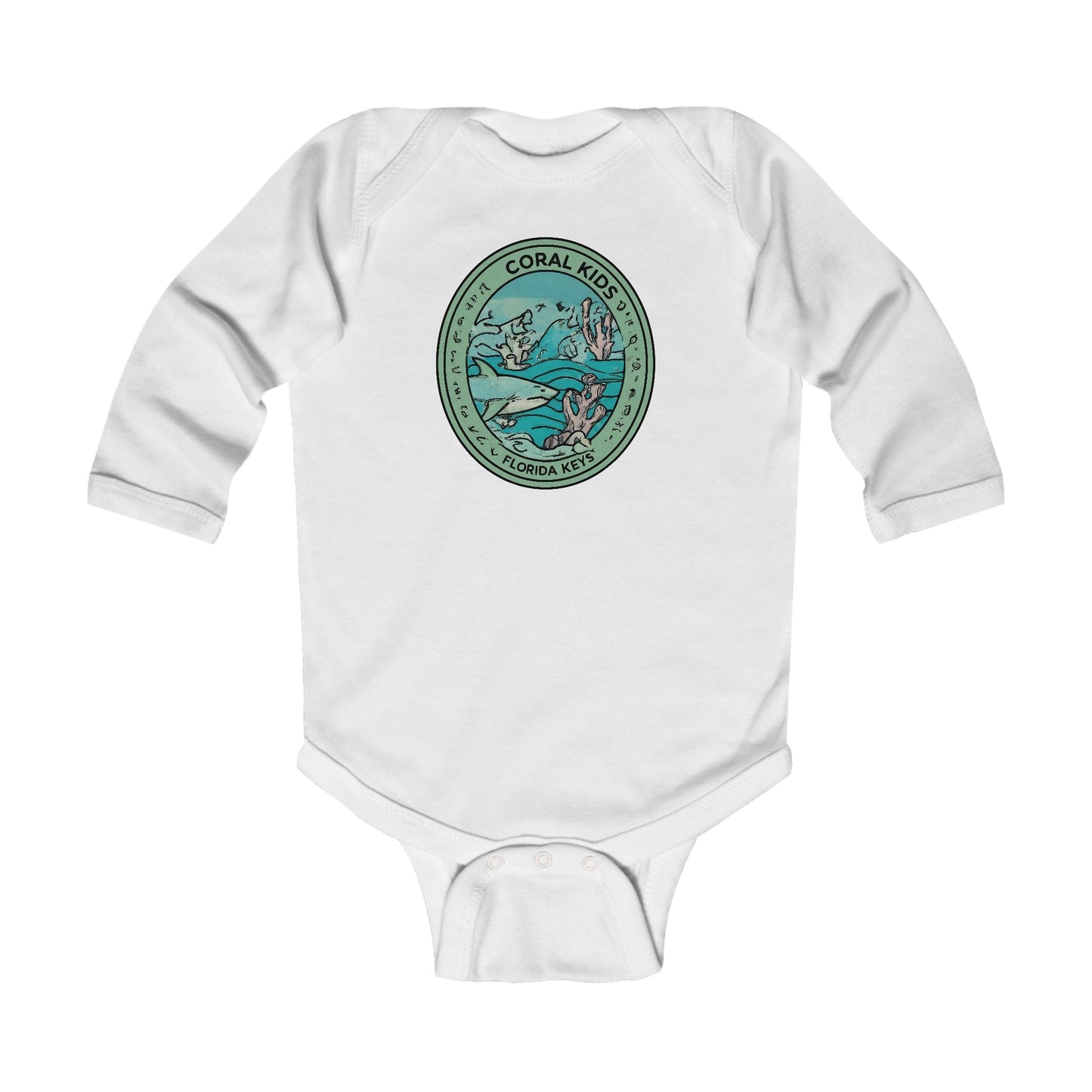 Coral Kids- Shark Bait - Infant Long Sleeve Bodysuit