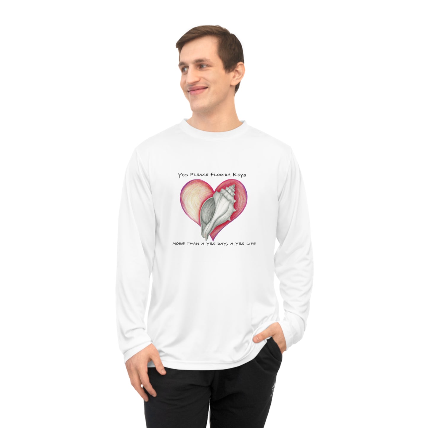 "Yes Please Florida Keys" Conch Love - Unisex Performance Long Sleeve Shirt
