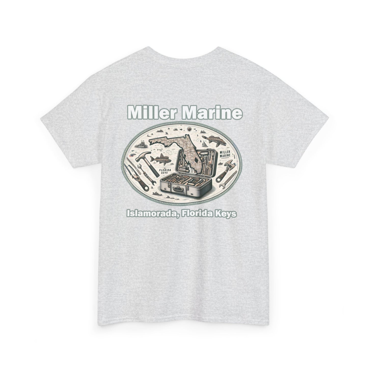 Vintage Feel Miller Marine Tee - Keys Map - Unisex Heavy Cotton Tee