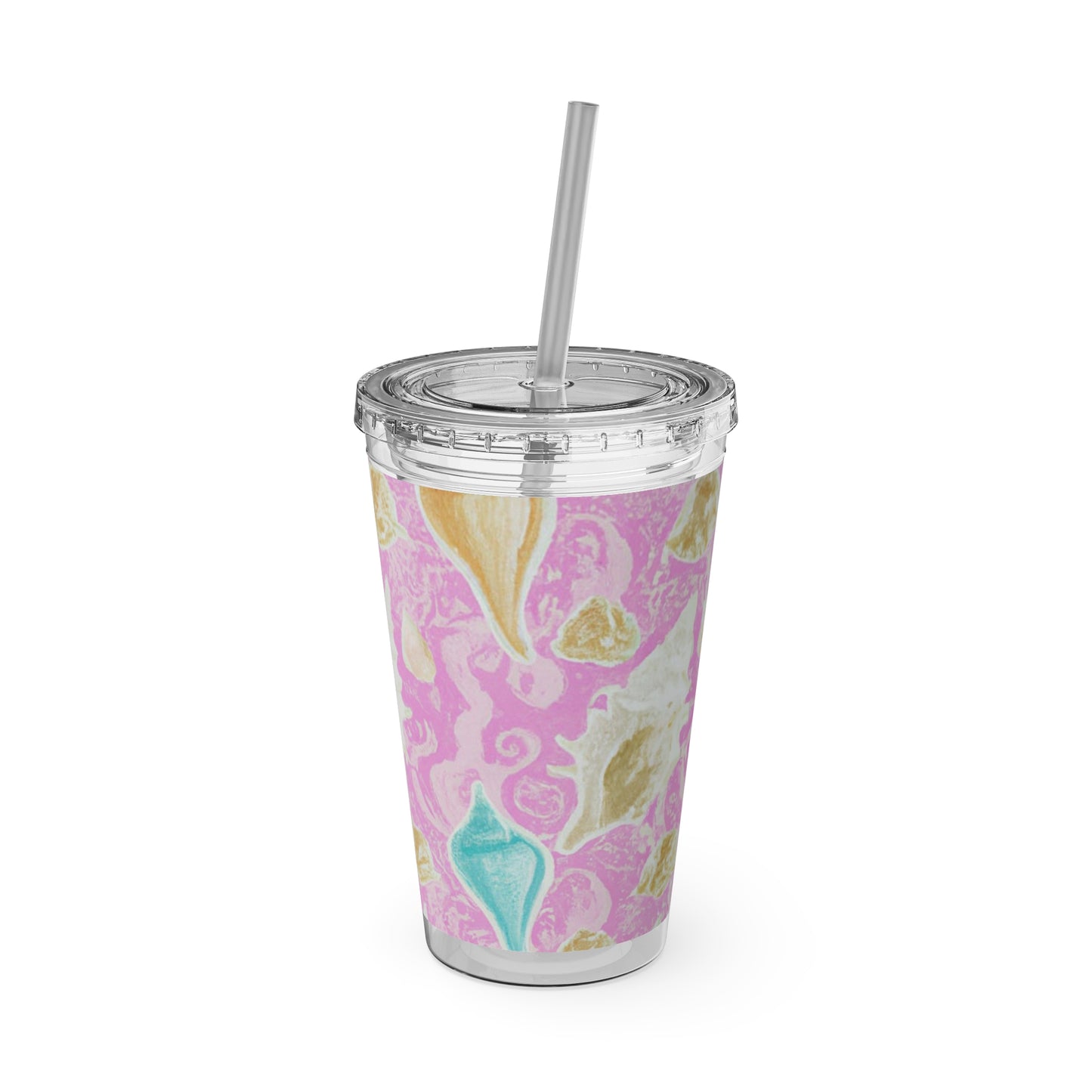 Let's Get Conchy Sunsplash Tumbler with Straw, 16oz