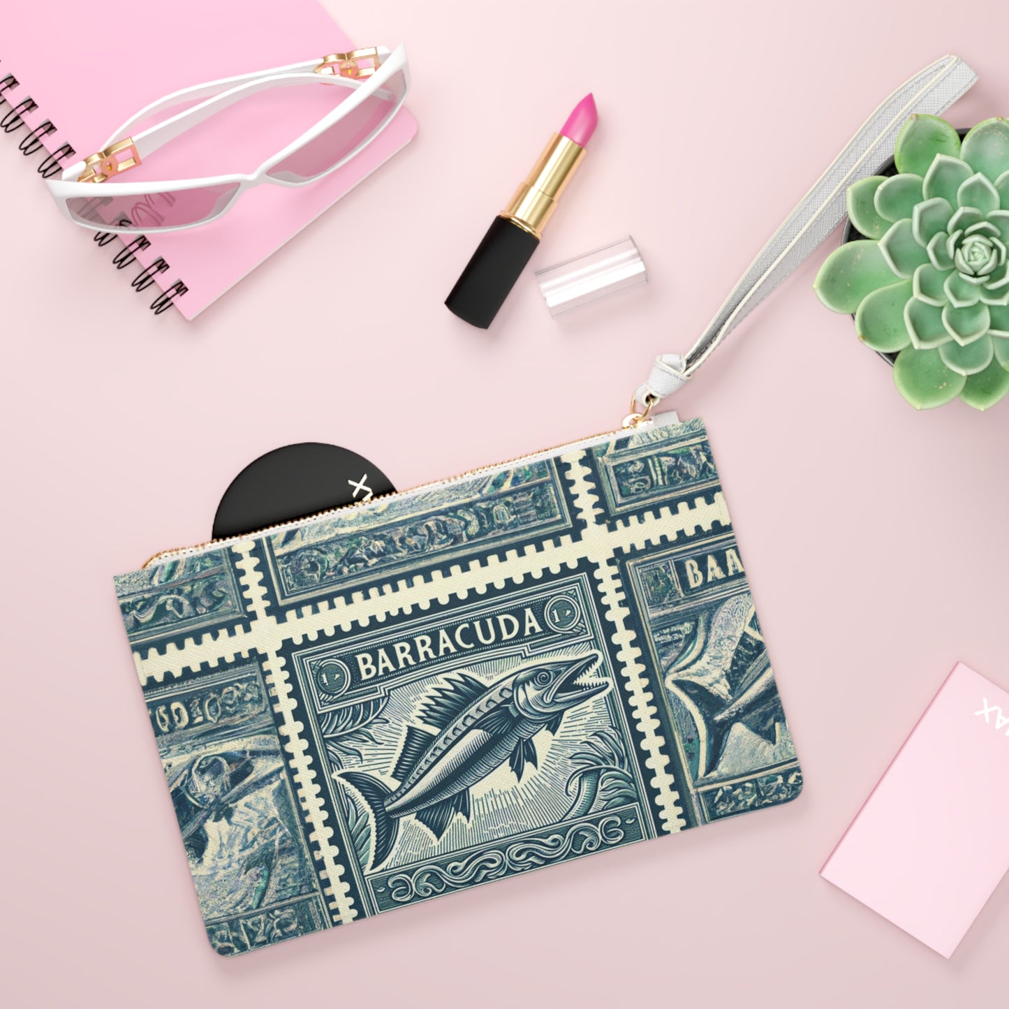 "Barracuda Stamps" Clutch Bag