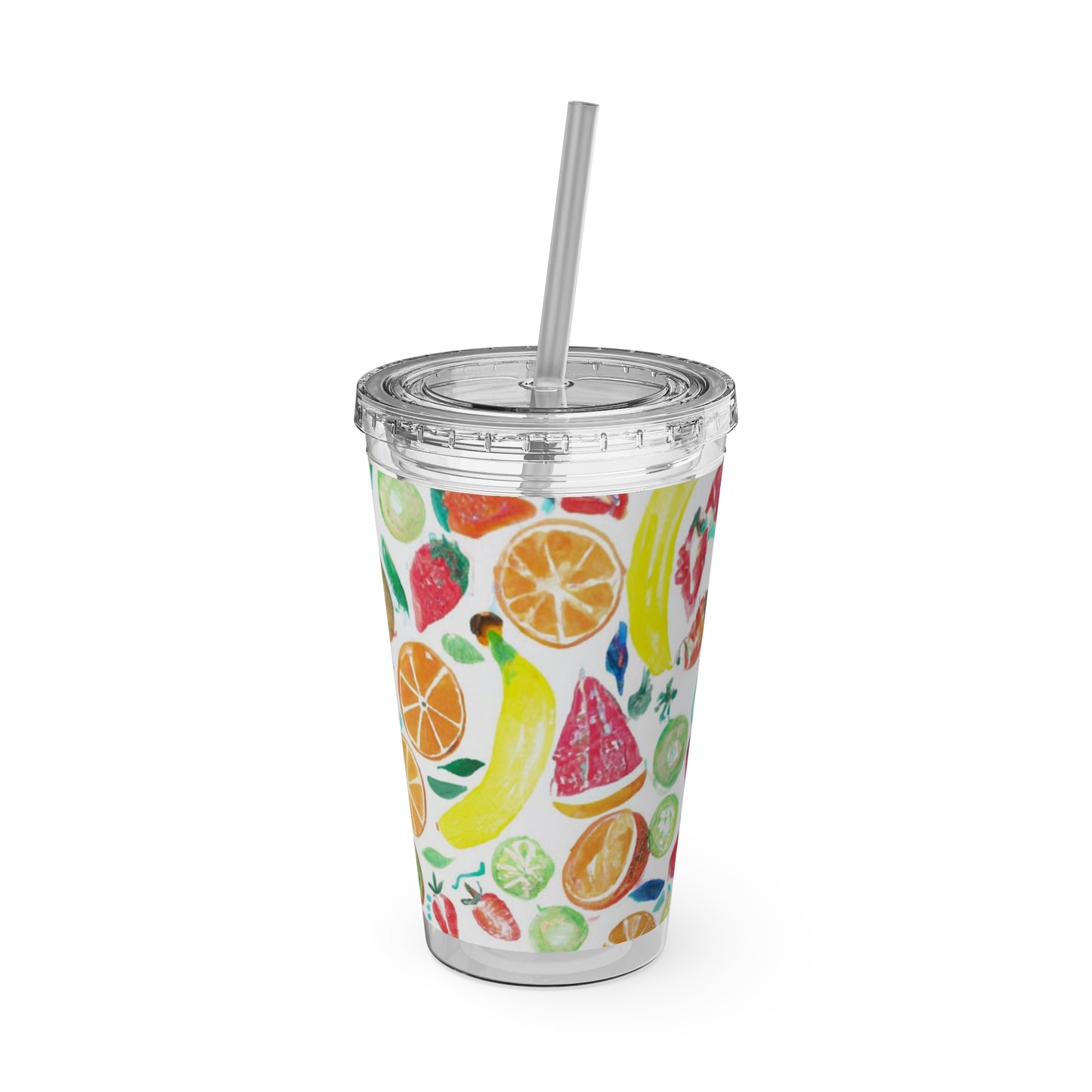 Fruit Frenzy Sunsplash Tumbler with Straw, 16oz