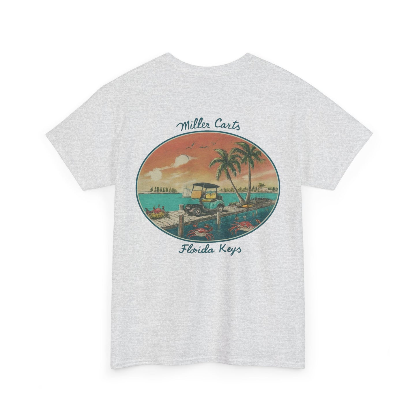 Vintage Feel Miller Carts Tee - Sunset Crabs - Unisex Heavy Cotton Tee