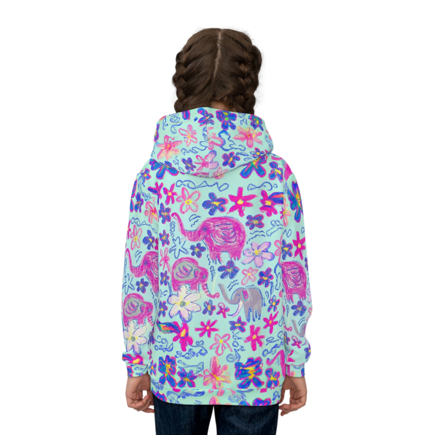 "Cutie Elephants" Children's Hoodie (AOP)