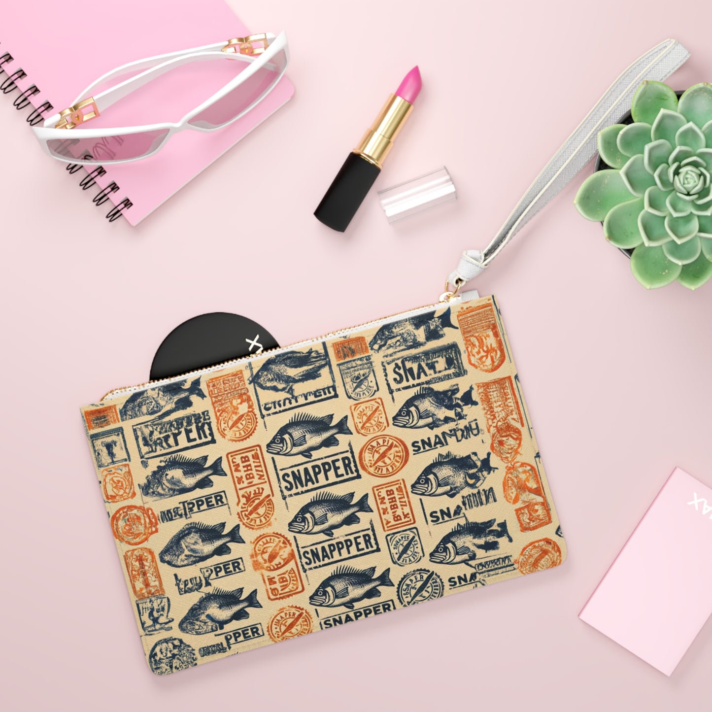"Snapper Stamps" Clutch Bag