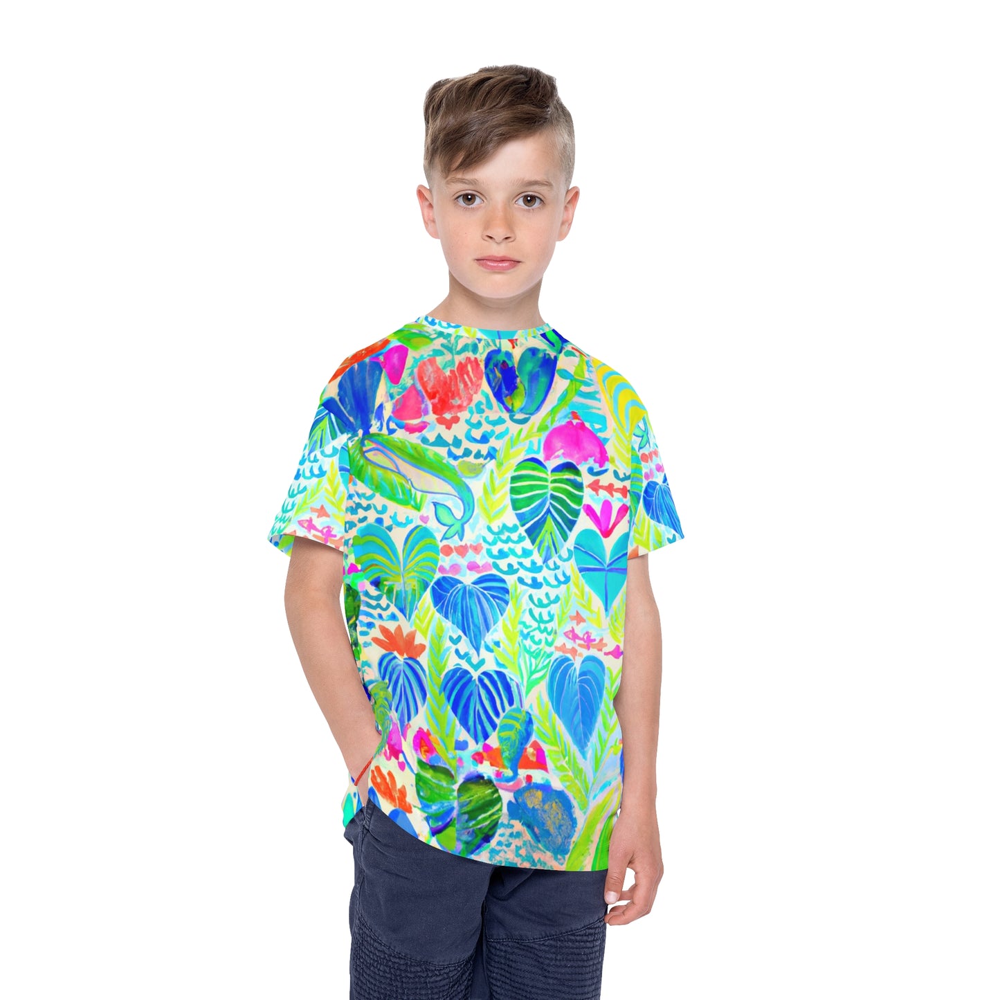 "Leaves of the Heart" Kids Sports Jersey (AOP)
