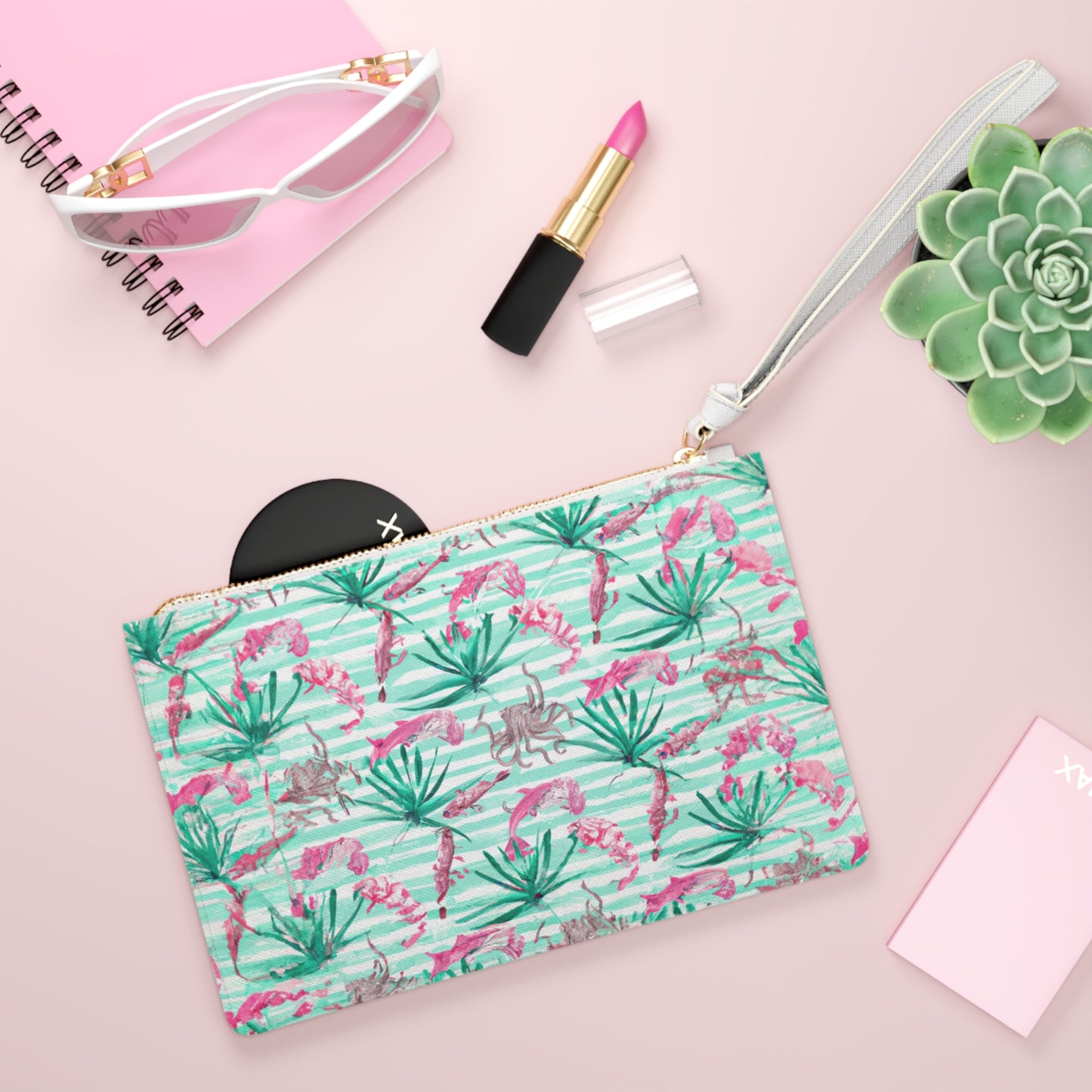 "Pink Octopus" Clutch Bag