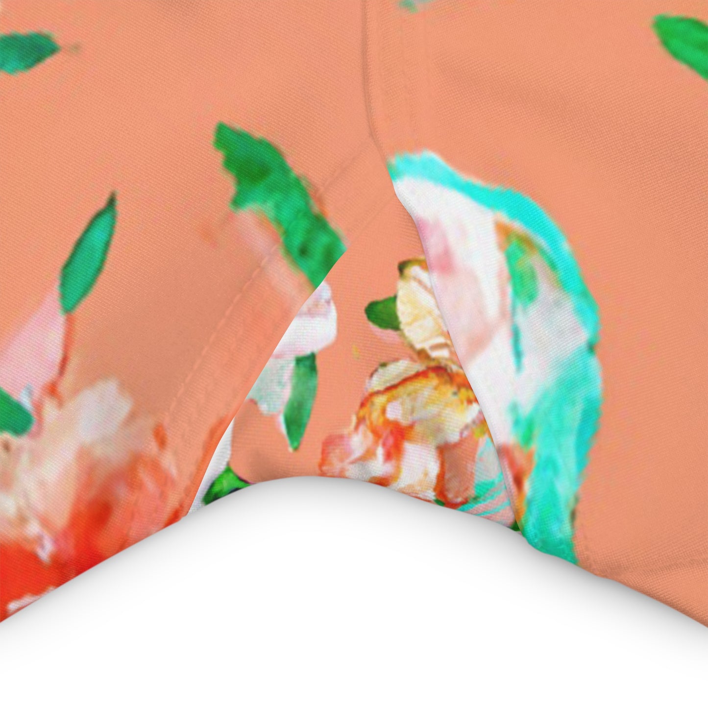 "Orangey Flowers" High Waisted Yoga Shorts (AOP)