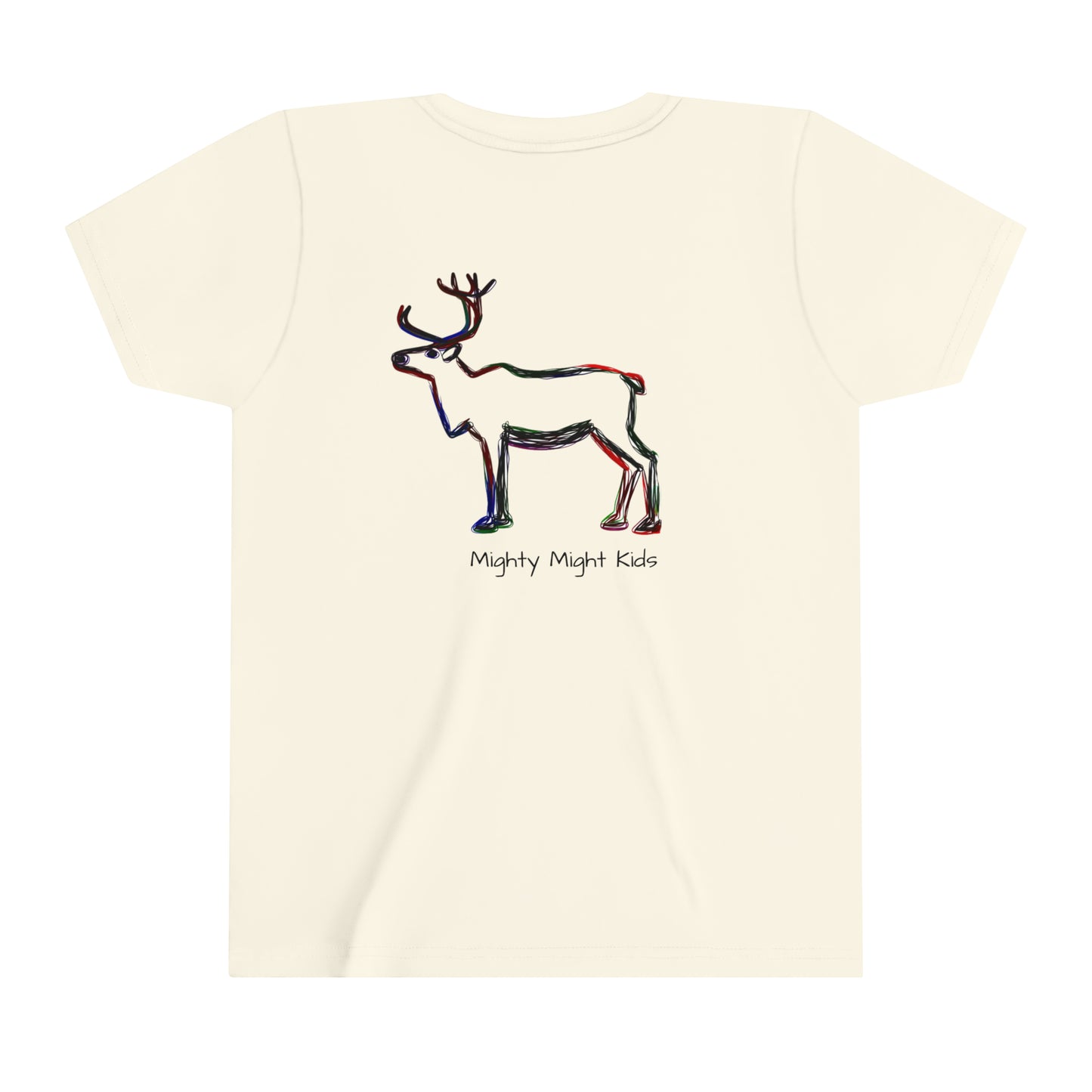 Mighty Might Kids Reindeer Outline Youth Short Sleeve Tee