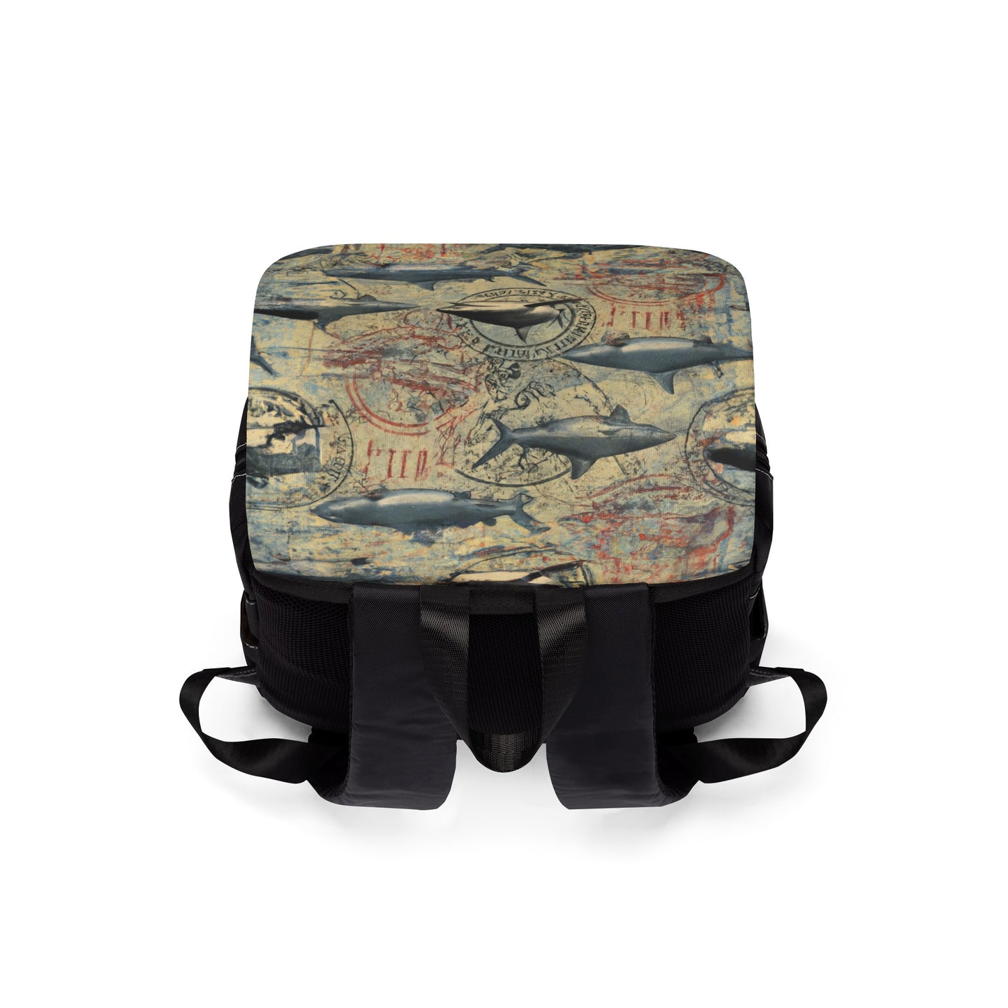 "Vintage Bull Sharks" Unisex Casual Shoulder Backpack