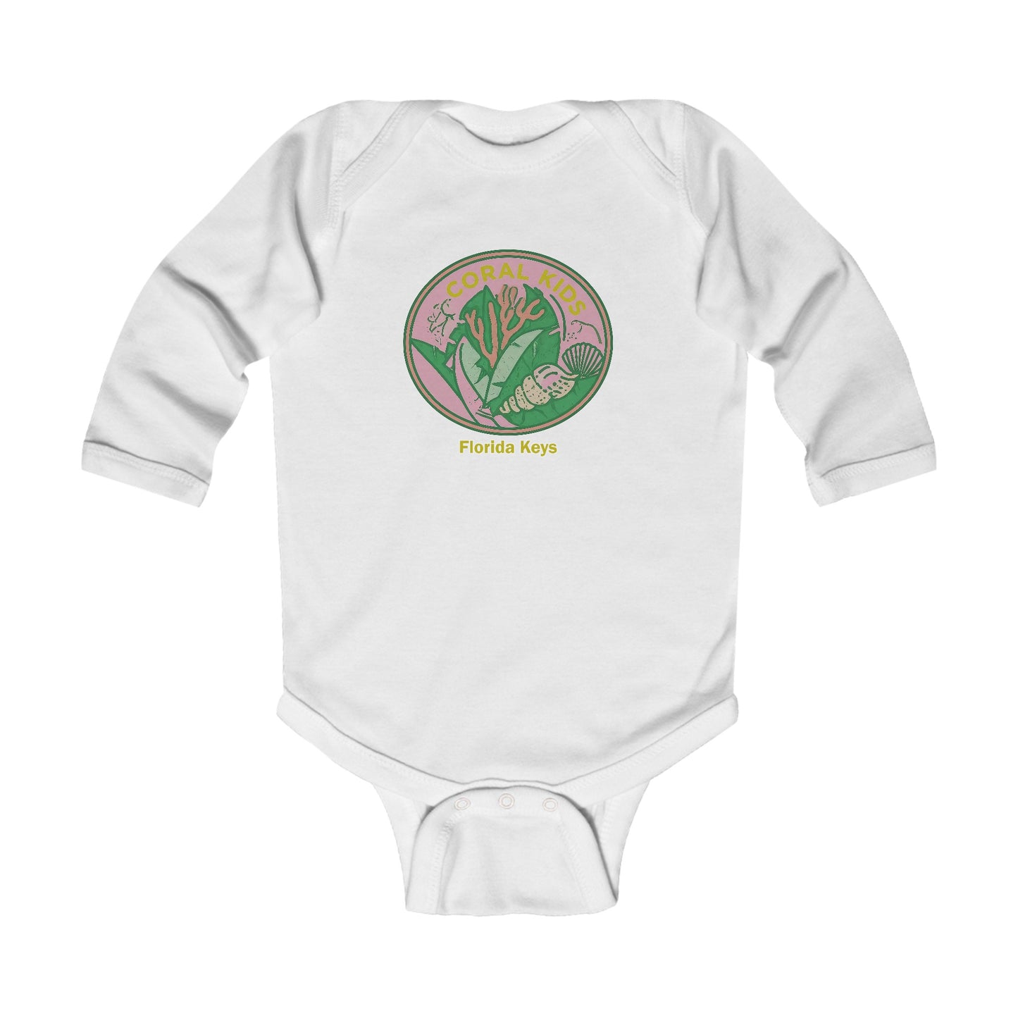 Coral Kids- Coral Leaves - Infant Long Sleeve Bodysuit
