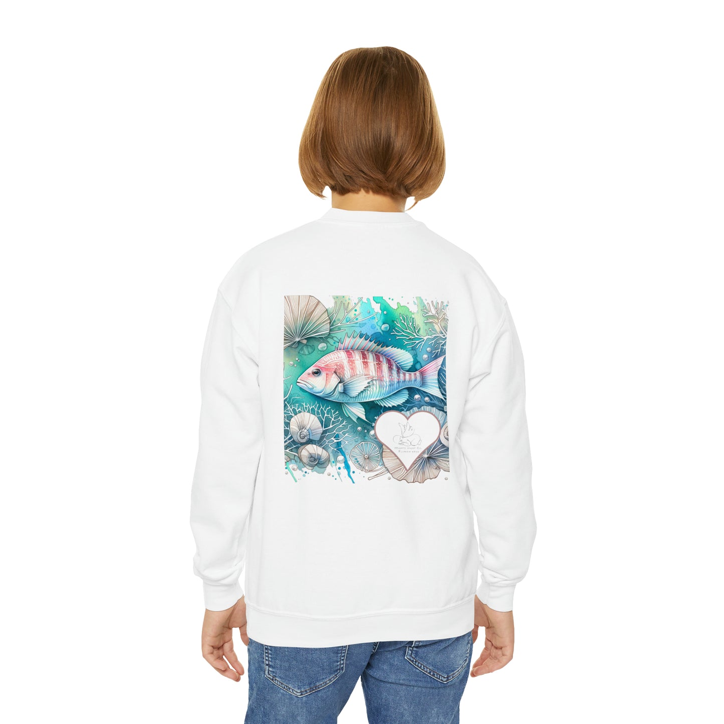 Mighty Might Snapper Love Youth Crewneck Sweatshirt