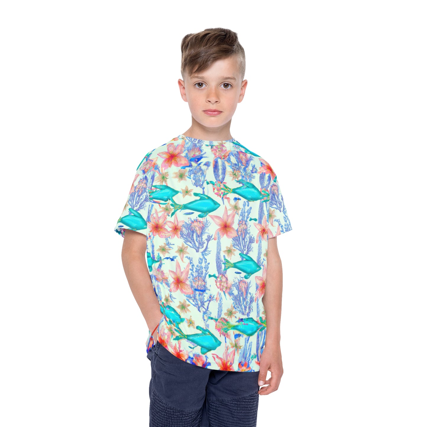 "Caroline's Aquarium" Kids Sports Jersey (AOP)