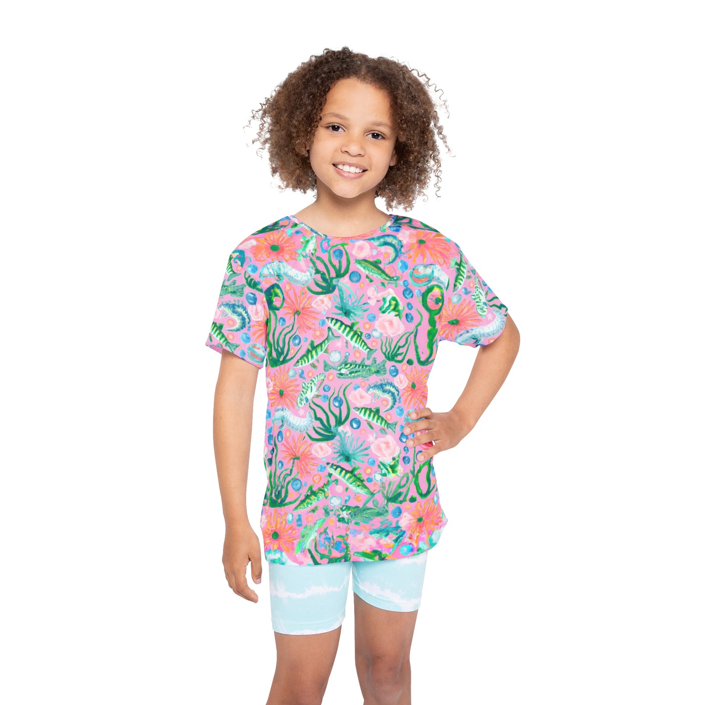 "Pink Fish Tank" Kids Sports Jersey (AOP)
