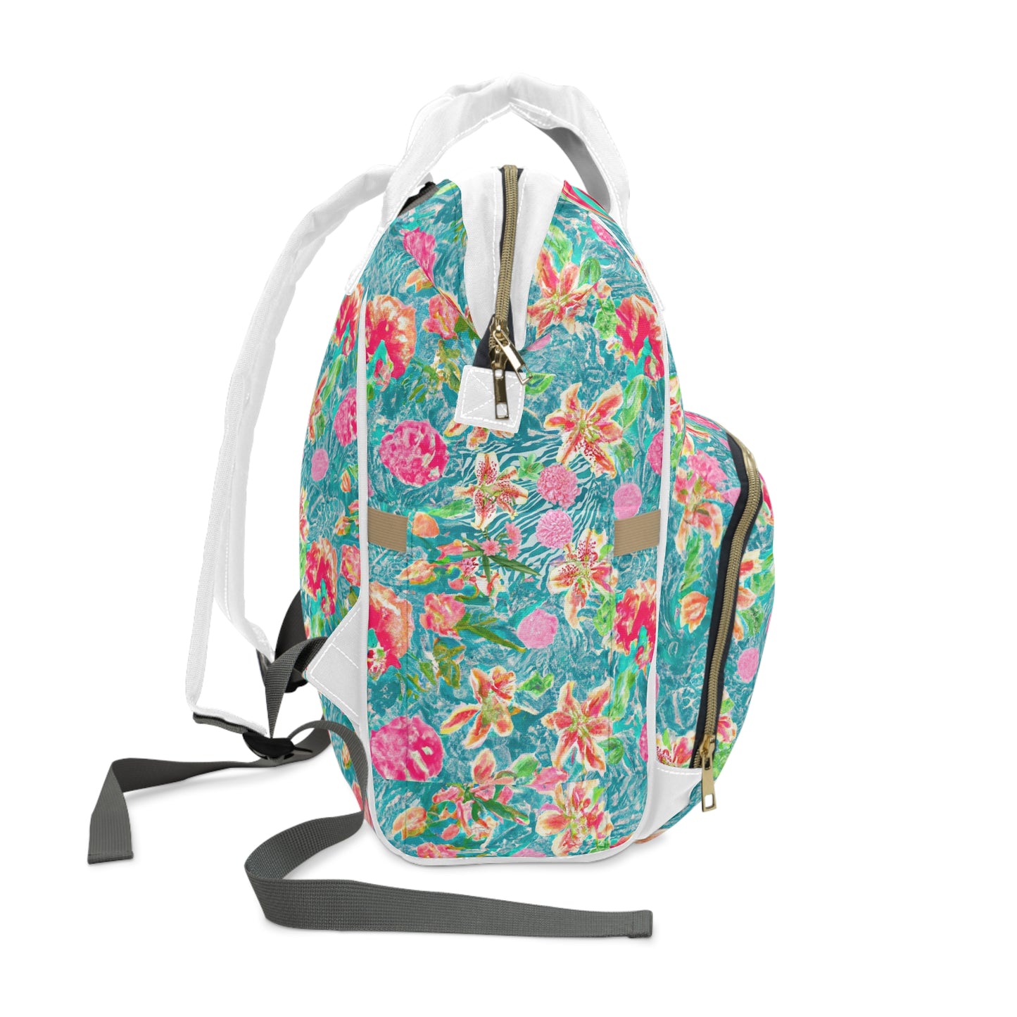 "Trippy Flowers" Multifunctional Backpack