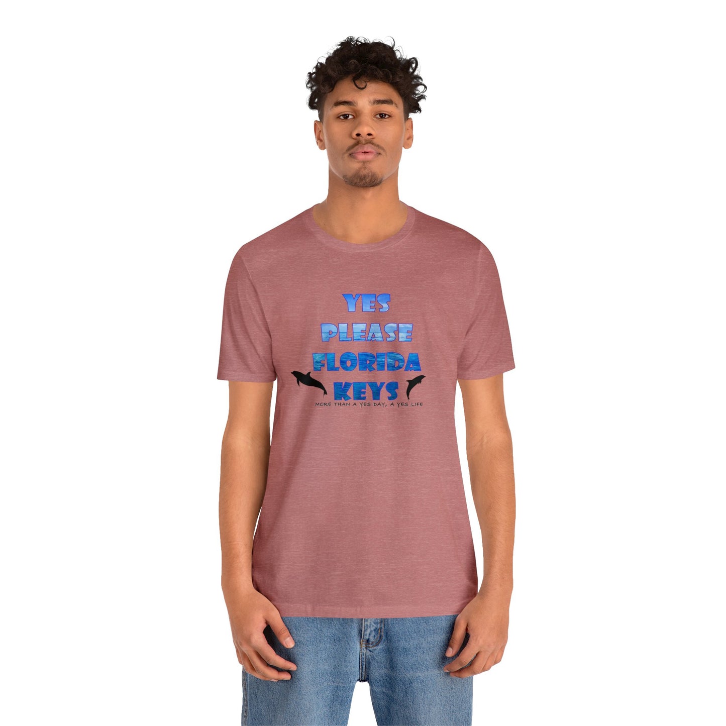 Yes Please Florida Keys Dolphin Theme Unisex Jersey Short Sleeve Tee