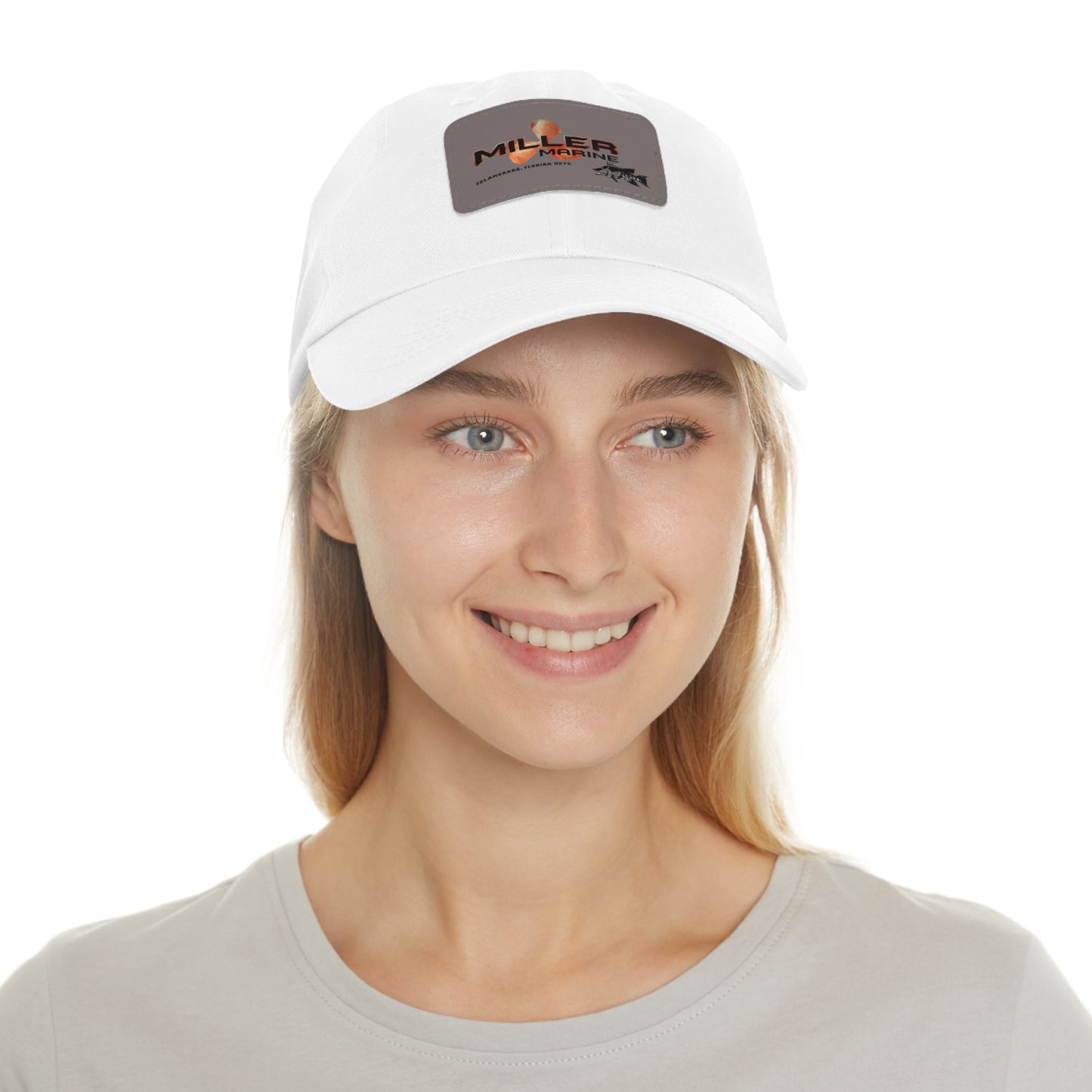Miller Marine Hogfish Theme Dad Hat with Leather Patch (Rectangle)