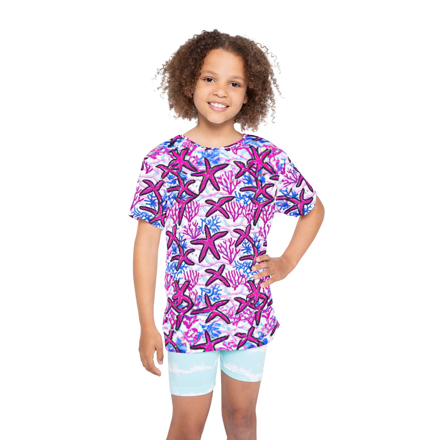 "Starfish Frenzy" Kids Sports Jersey (AOP)