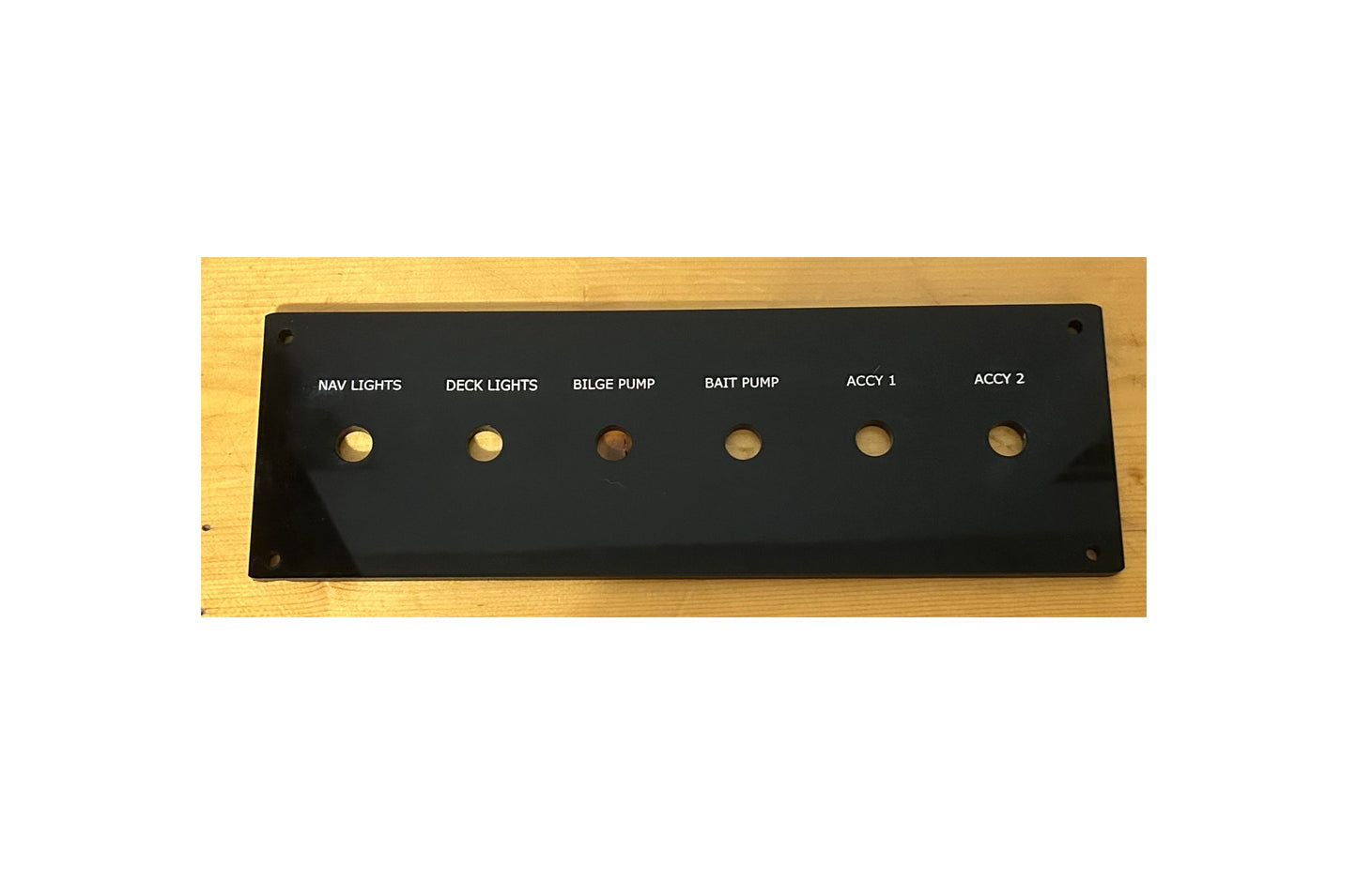 Custom 1/4 ' Acrylic Switch Panel (Set up for Toggle Switches) up to 16" by 5"- Toggle Switches Not Included