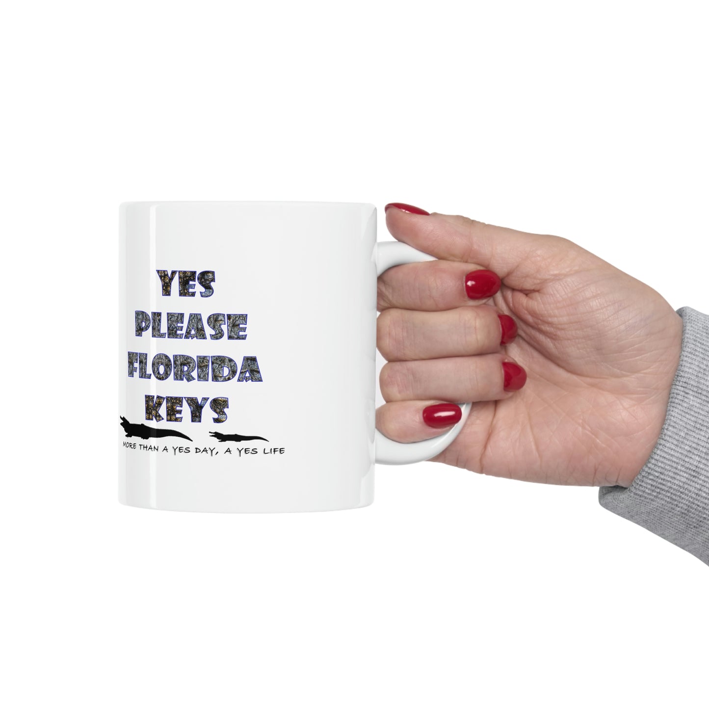"Yes Please Florida Keys" Alligator Theme Ceramic Mug 11oz