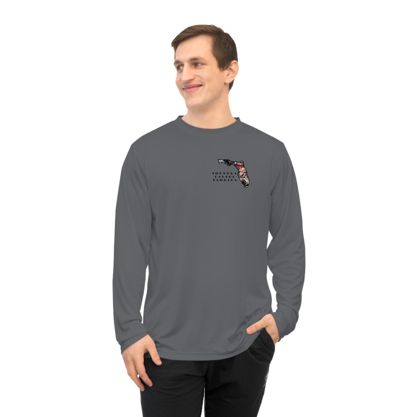 "Country Called Florida" American Flag Theme- Unisex Performance Long Sleeve Shirt
