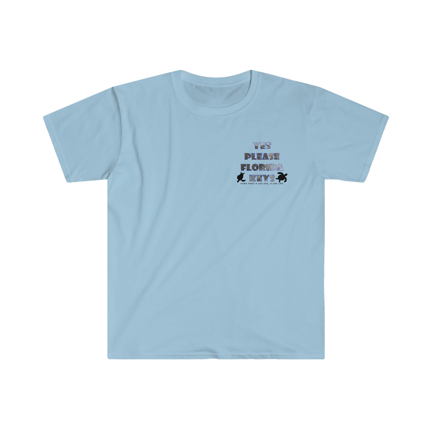 "Yes Please Florida Keys" Sea Turtle "the Aubrey" Theme Unisex Softstyle T-Shirt
