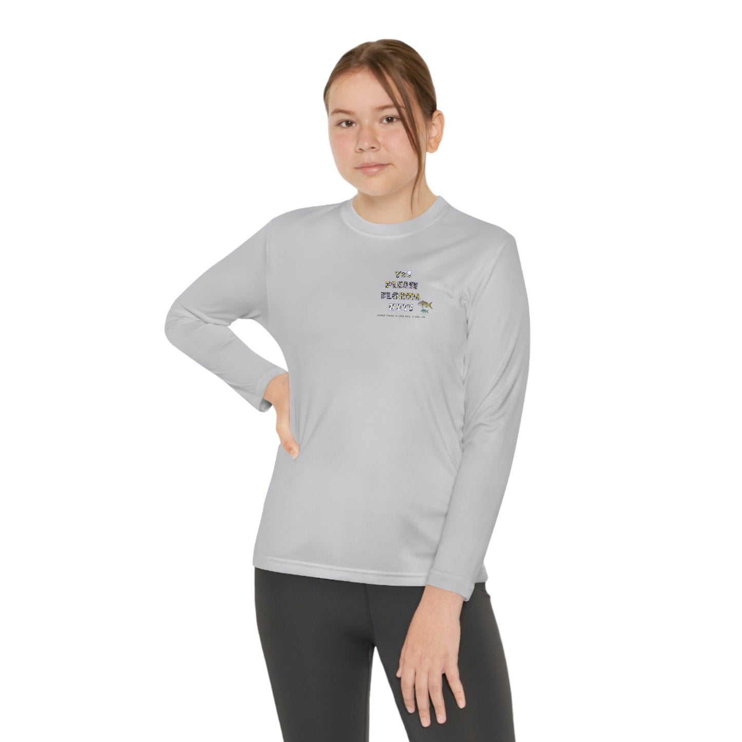"Yes Please Florida Keys" Yellowtail Fish ID theme Youth Long Sleeve Competitor Tee