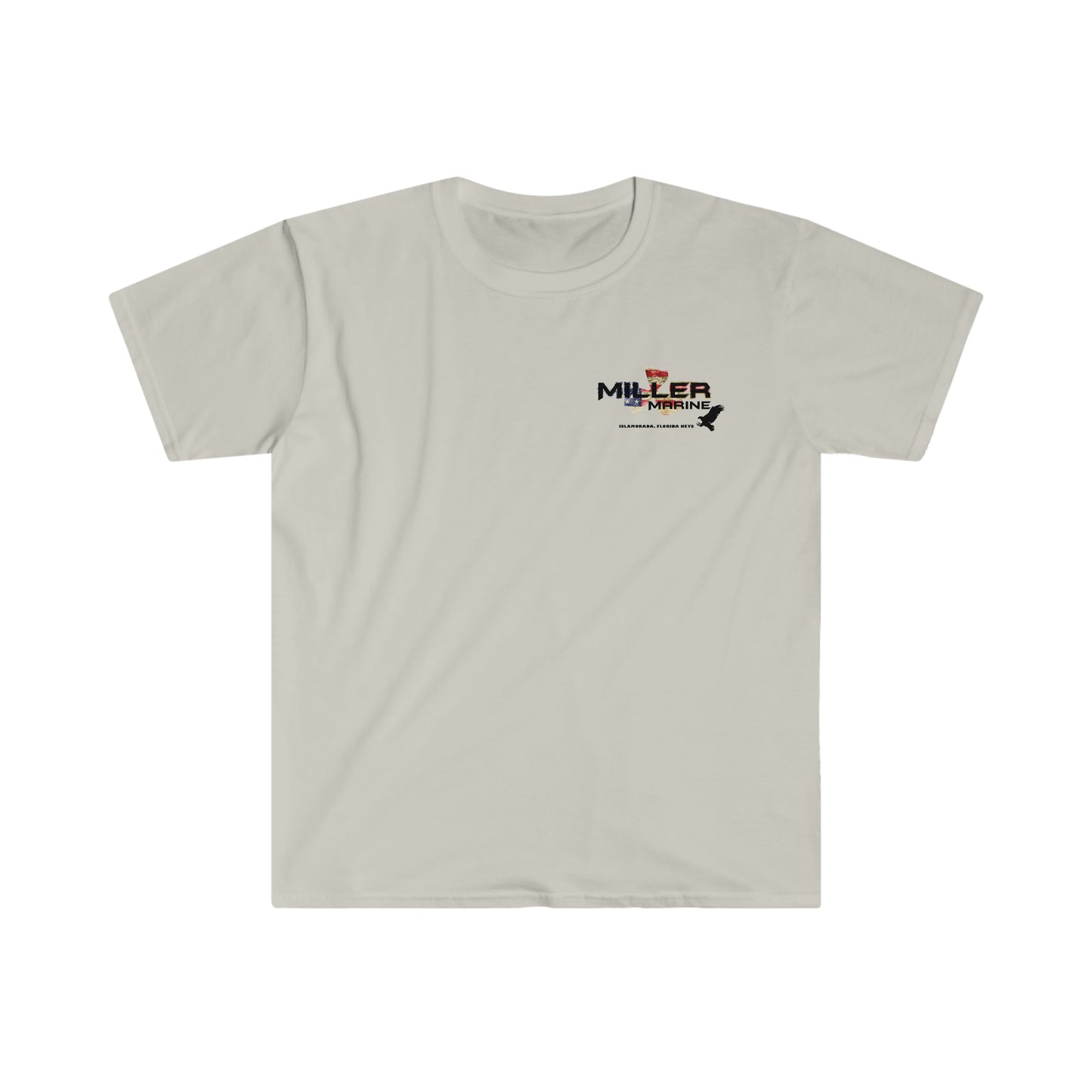 Miller Marine American Flag Logo- Unisex Softstyle T-Shirt
