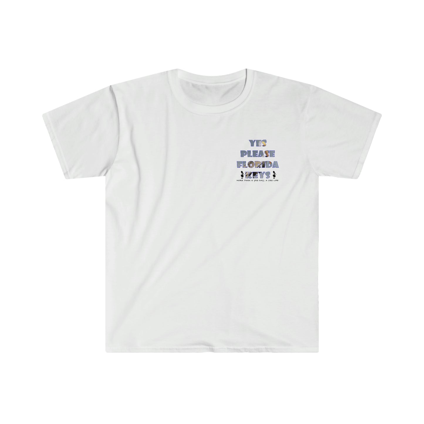 'Yes Please Florida Keys" Pelican Theme - Unisex Softstyle T-Shirt