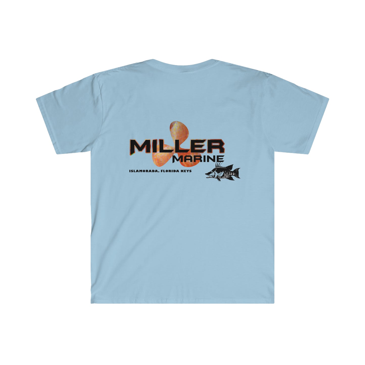 Miller Marine Hog Fish Logo "the Chase" - Unisex Softstyle T-Shirt