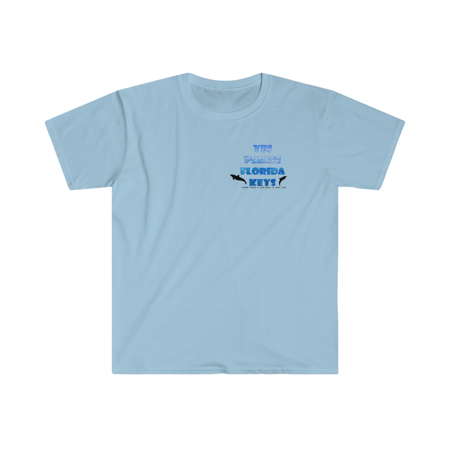 "Yes Please Florida Keys" Water & Dolphin Theme - Unisex Softstyle T-Shirt