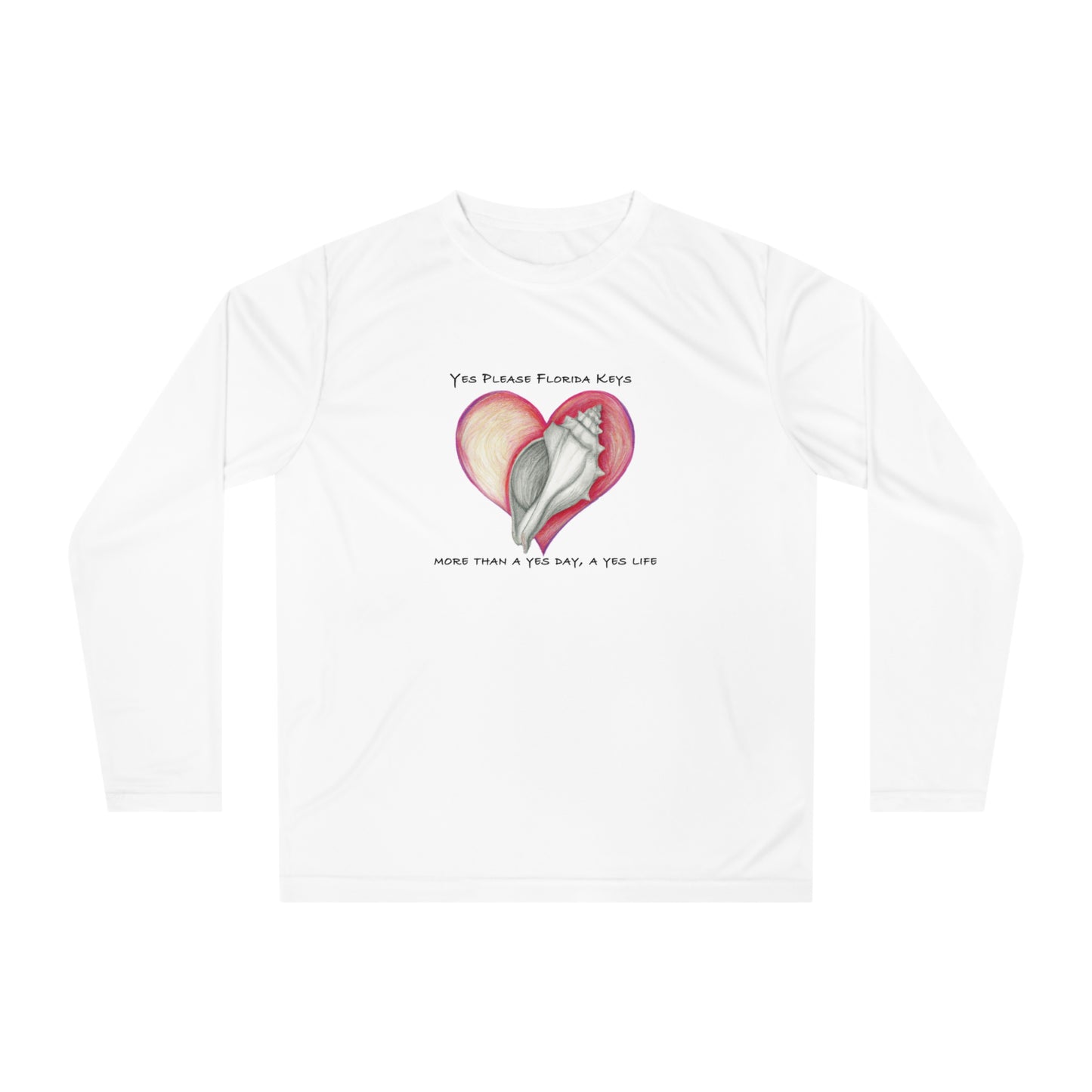 "Yes Please Florida Keys" Conch Love - Unisex Performance Long Sleeve Shirt