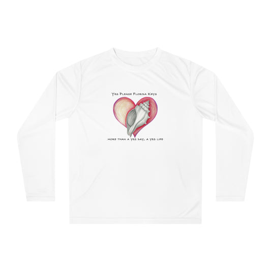 "Yes Please Florida Keys" Conch Love - Unisex Performance Long Sleeve Shirt