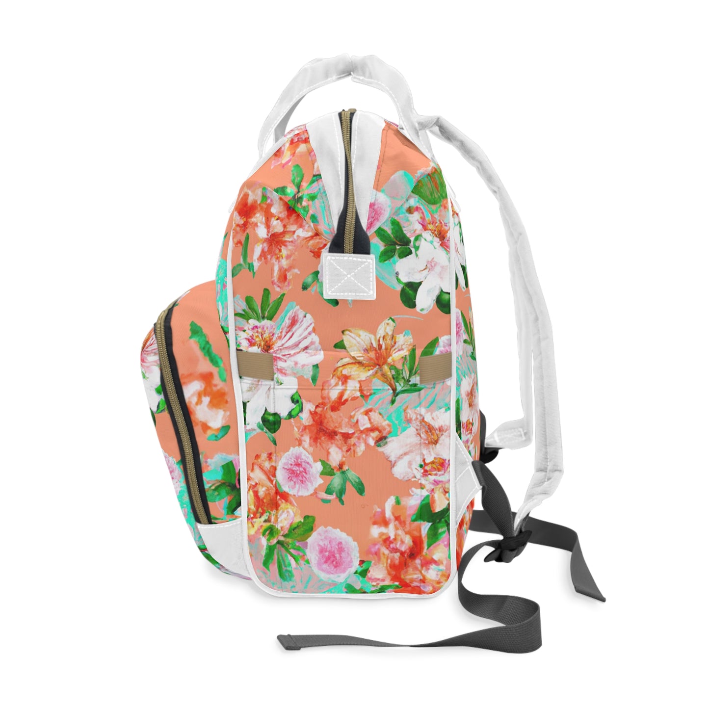 "Orangey Flowers" Multifunctional Backpack