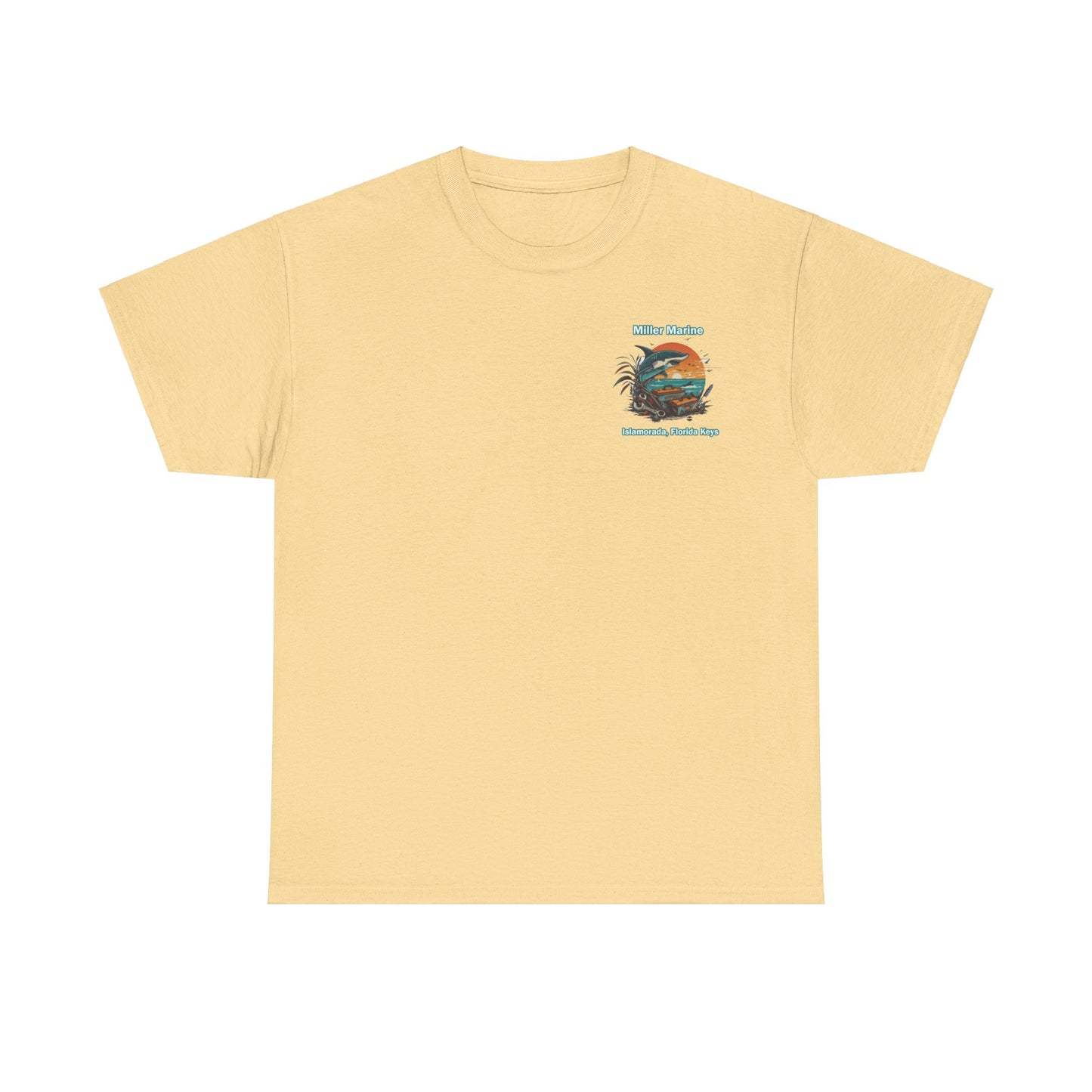 Vintage Feel Miller Marine Tee - Fireball Sunset - Unisex Heavy Cotton Tee