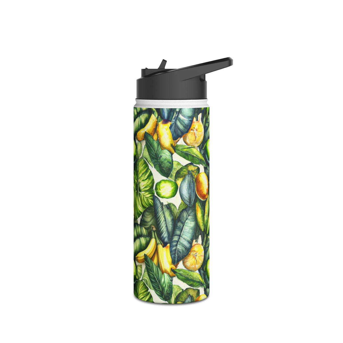 Lemon Leaves - Stainless Steel Water Bottle, Standard Lid