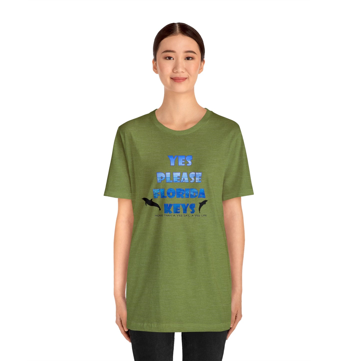 Yes Please Florida Keys Dolphin Theme Unisex Jersey Short Sleeve Tee