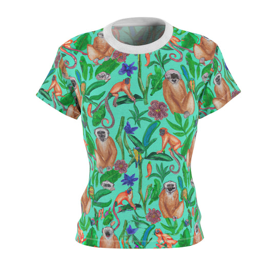 "Turquoise Jungle" Women's Cut & Sew Tee (AOP)