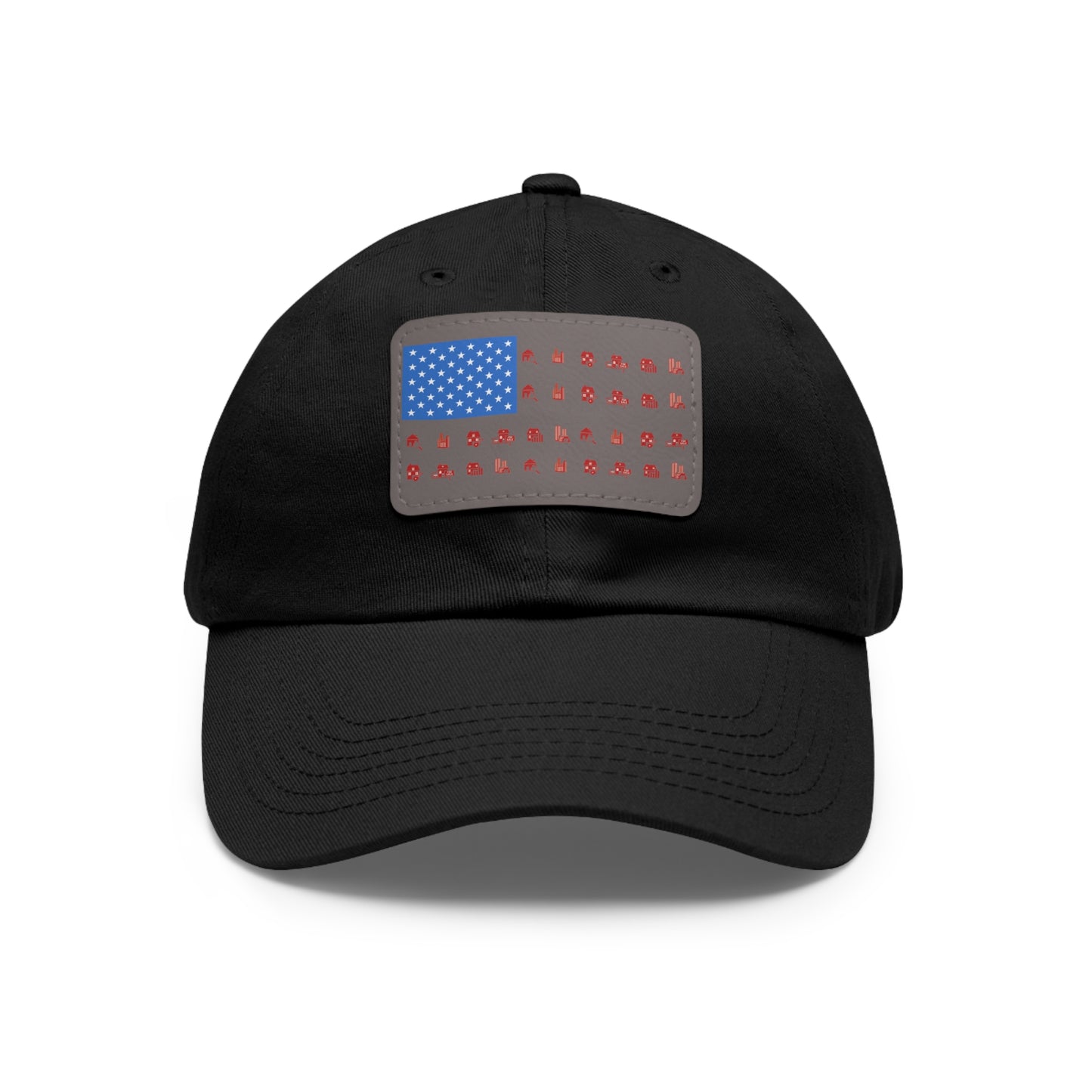 American Realtor Dad Hat with Leather Patch (Rectangle)