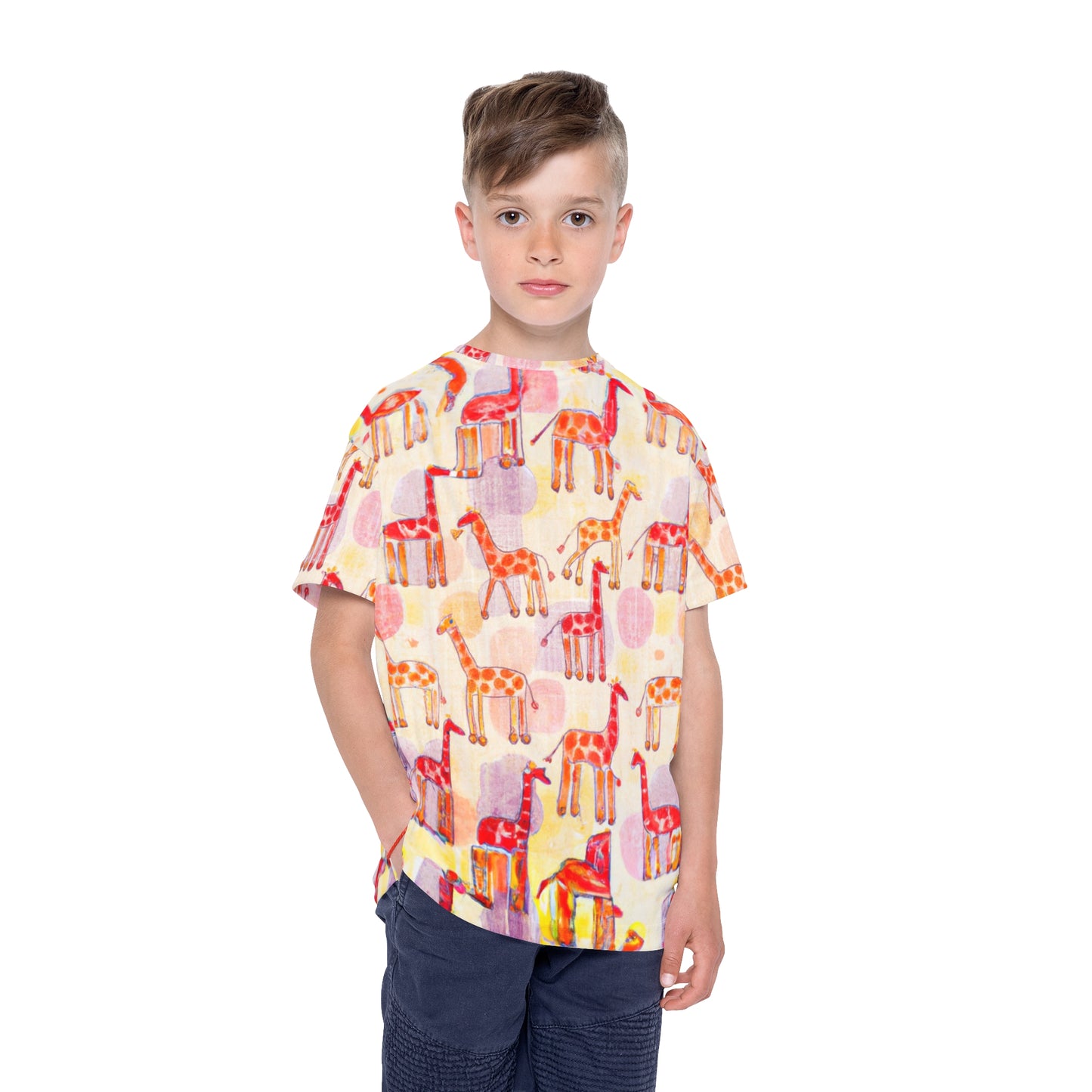 "Giraffe Momma" Kids Sports Jersey (AOP)