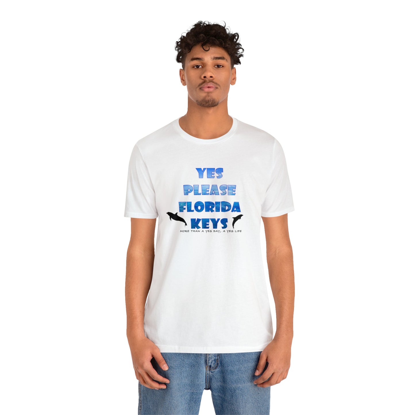 Yes Please Florida Keys Dolphin Theme Unisex Jersey Short Sleeve Tee