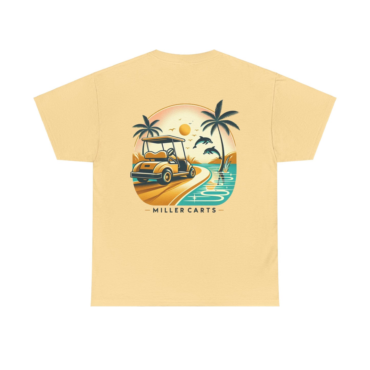 Vintage Feel Miller Carts Tee - Golden Road -  Unisex Heavy Cotton Tee