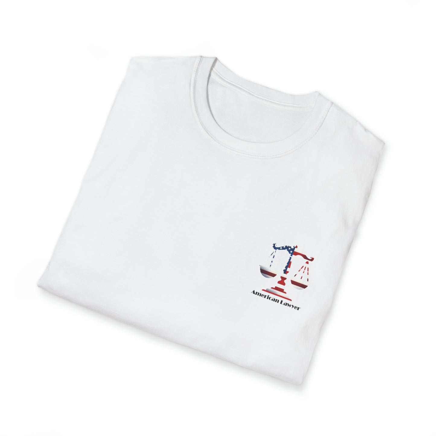 Red, White & Blue Scales of Justice - Unisex Softstyle T-Shirt