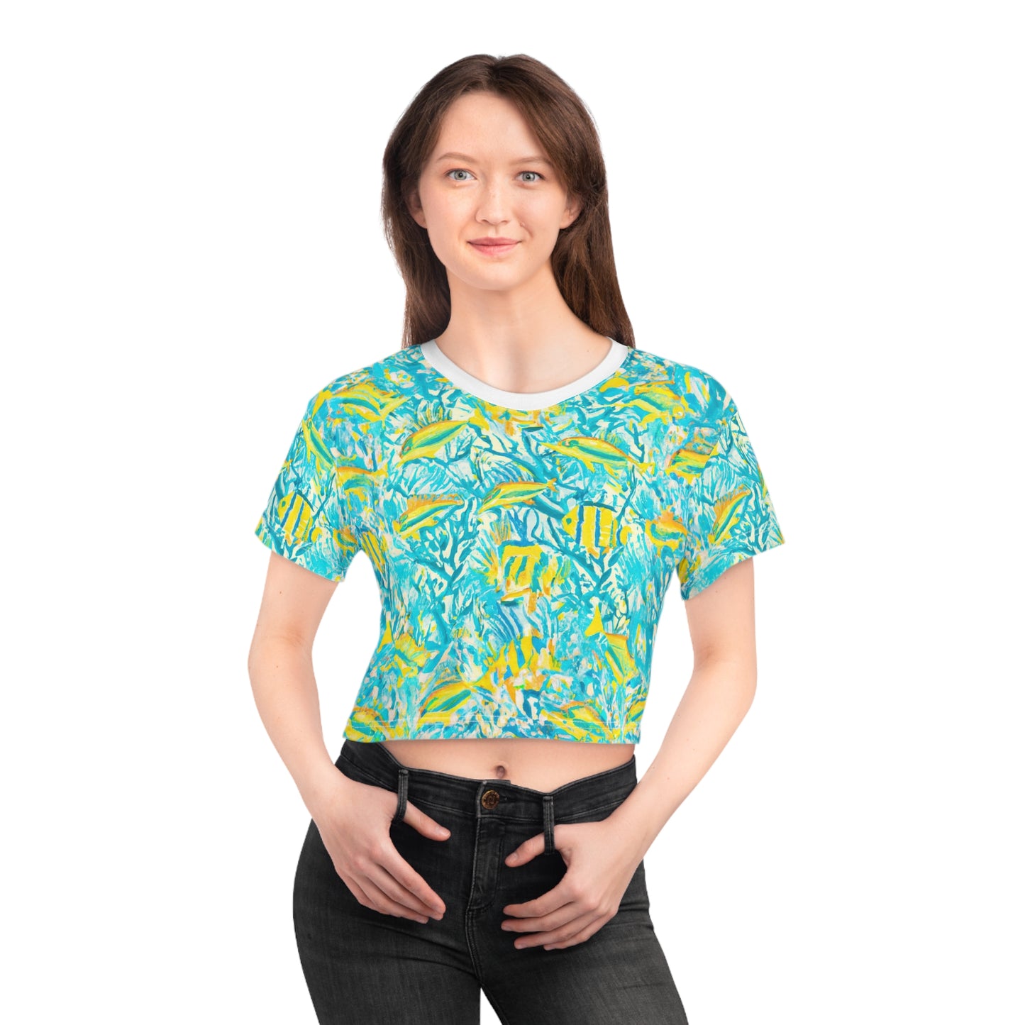 "Mini Aquarium" Crop Tee (AOP)