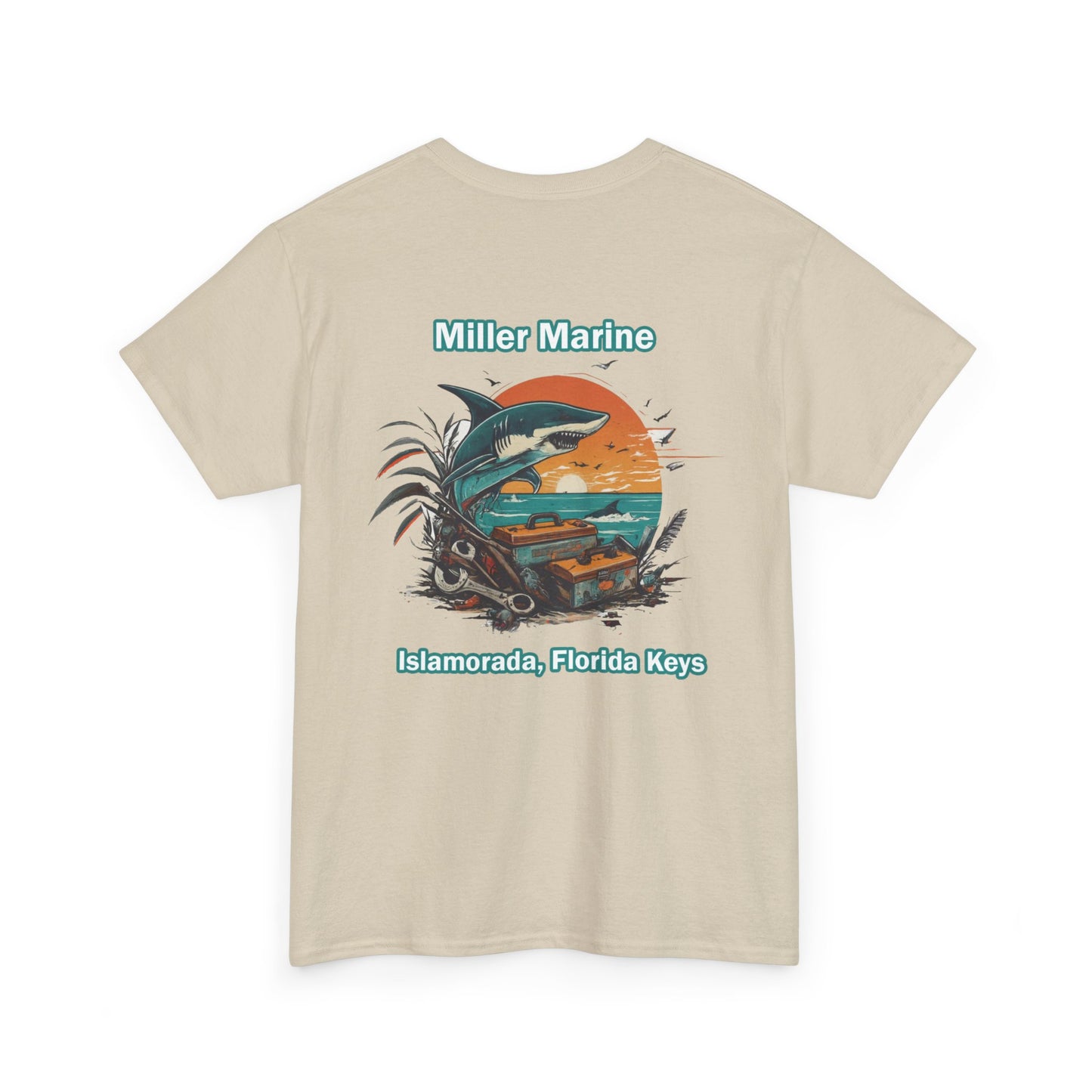 Vintage Feel Miller Marine Tee - Fireball Sunset - Unisex Heavy Cotton Tee