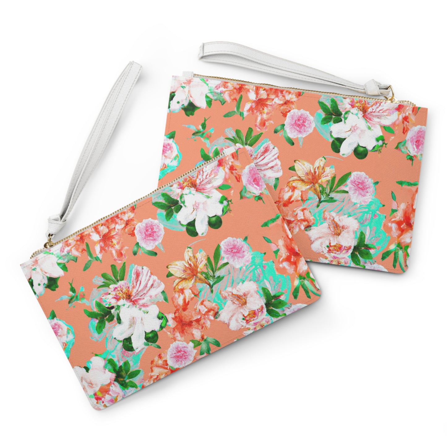 "Orangey Flowers" Clutch Bag